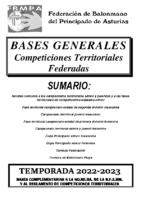 Bases Generales Competiciones Territoriales Federadas 2022-2023
