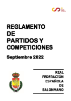 Reglamento de Partidos y Competiciones – Edición Septiembre 2022