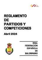 Reglamente de Partidos y Competiciones Nacionales – Abril 2024