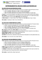 Entrenamientos Selecciones Autonómicas de Balonmano  semana del 10 al 15 de Diciembre