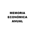 MEMORIA ECONÓMICA ANUAL