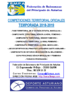 Resultados y Clasificaciones Todas las Competiciones Territoriales 2018-2019