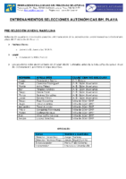 ENTRENAMIENTOS SELECCIONES AUTONÓMICAS PLAYA – 2 AL 8 DE JUNIO