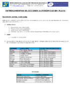 ENTRENAMIENTOS SELECCIONES AUTONÓMICAS PLAYA – 9 AL 15 DE JUNIO