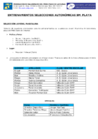 ENTRENAMIENTOS SELECCIONES AUTONÓMICAS PLAYA  – DEL 16 AL 22 DE JUNIO