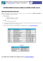 ENTRENAMIENTOS SELECCIONES AUTONÓMICAS BALONMANO PLAYA SEMANA DEL 11 AL 17 DE MAYO